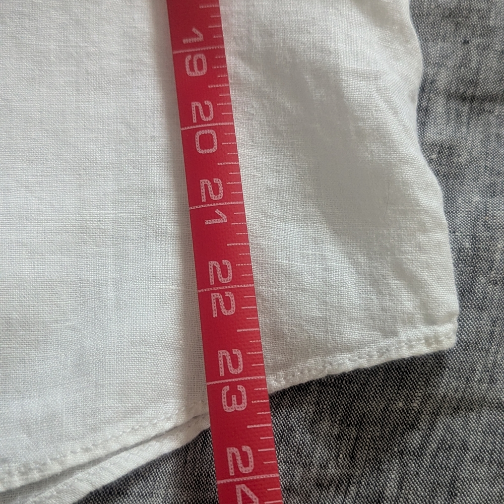 J. Crew Women's Casual White Linen pullover top - Picture 6 of 7